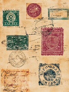 复古邮票集合展示