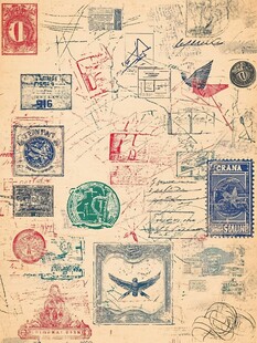 复古邮票与手写信件集合