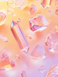 梦幻多彩晶体散落画面