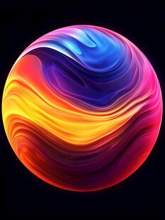 炫彩流动球体艺术图像