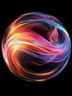 炫彩流动光影能量球体