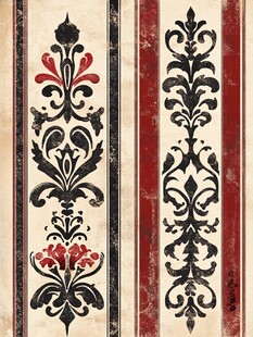 复古欧式条纹花卉装饰图案