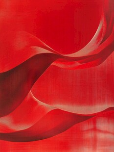 红色飘带艺术抽象画面