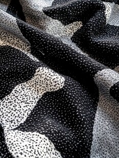 黑白波点几何纹理布料