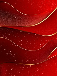 红色金纹波浪质感背景图