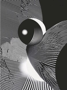 黑白几何球体抽象艺术图