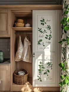 田园风厨房储物柜门装饰