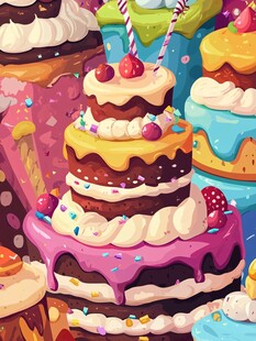 缤纷多彩的梦幻蛋糕世界