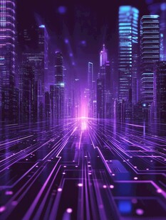 未来都市的科技光影之路