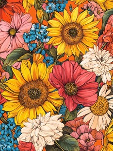 缤纷花卉图案 多彩视觉盛宴