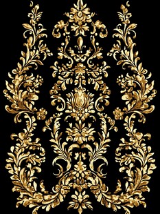 华丽金色复古花卉装饰图案