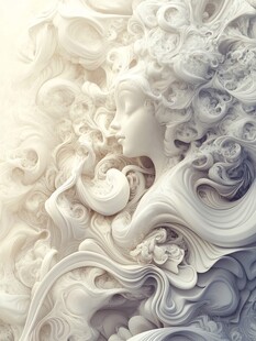 梦幻浮雕风女性形象艺术