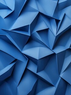 蓝色立体几何折纸纹理