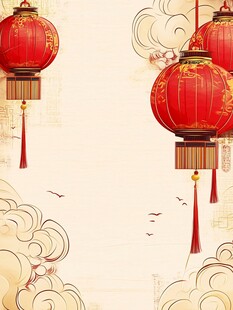 中式灯笼喜庆背景图