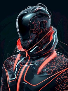 未来感黑色机甲风服饰