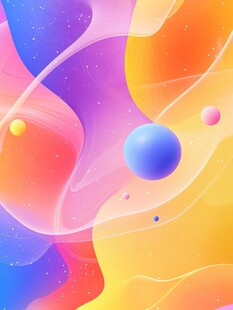 梦幻流体渐变多彩星球背景