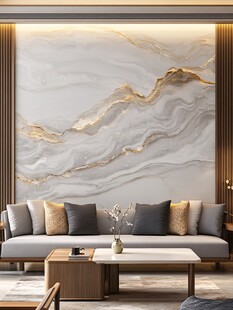 轻奢大理石背景墙客厅设计