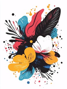 缤纷花卉艺术插画