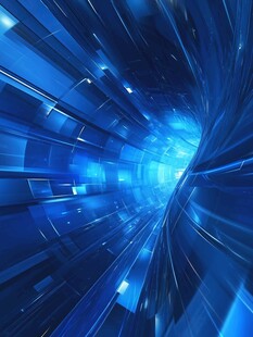 蓝色科技隧道未来感画面