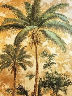 热带棕榈树风景绘画
