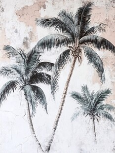 复古风棕榈树墙面艺术画