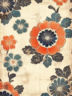 复古花卉图案纹理背景