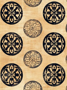 中式传统圆形花纹图案