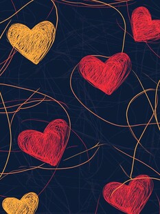 手绘爱心图案背景