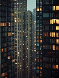 夜幕下的都市高楼景象