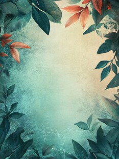 梦幻绿叶环绕的清新背景