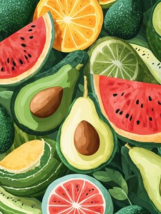 缤纷水果插画