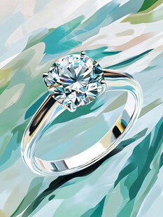 璀璨钻石戒指艺术插画