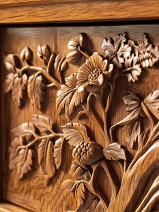木雕花卉细节精美展示