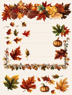 秋季元素装饰图案集合