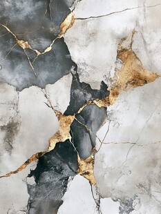 灰白大理石纹理带金色裂纹
