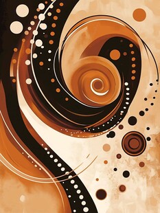 抽象漩涡波点艺术图案