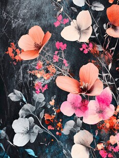 梦幻花卉图案背景设计