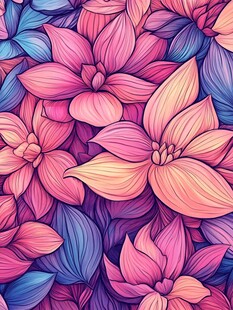 缤纷绚丽花卉图案背景