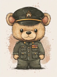 军装小熊 可爱的军事风形象