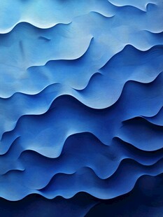 蓝色立体波浪纹理背景图