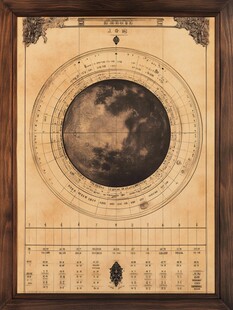 复古月球观测图装饰画