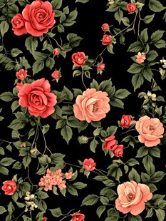 复古玫瑰花卉图案背景