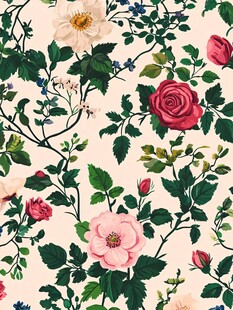 复古花卉植物无缝图案