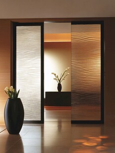 现代风格艺术玻璃隔断门