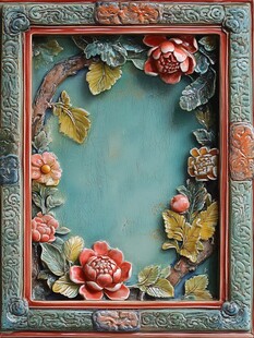 中式雕花框饰古典艺术风