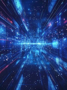 梦幻蓝色科技感空间隧道