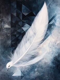 梦幻白羽毛 几何背景艺术