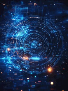 科技感十足的蓝色数字界面