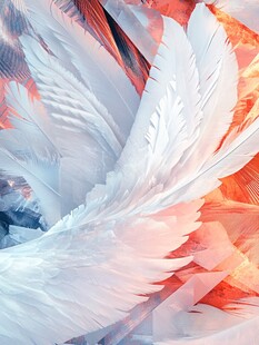 梦幻白色羽翼奇幻图景