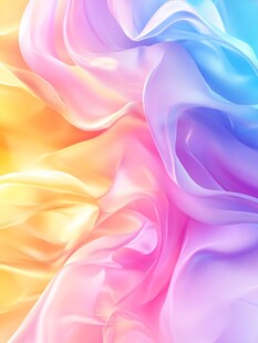 梦幻渐变流动彩色丝绸